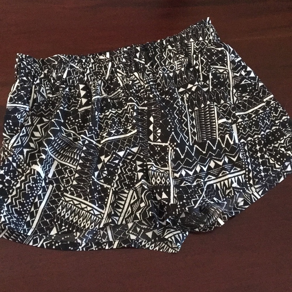 Macy’s • tribal print black and white shorts